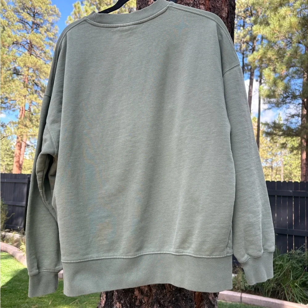 Zara upcycled sweatshirt Sage  Green Sweatshirt - Picture 3 of 7